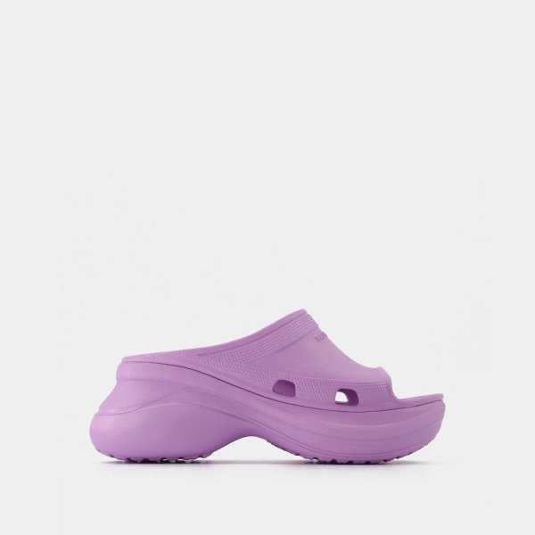 紫色厚底拖鞋