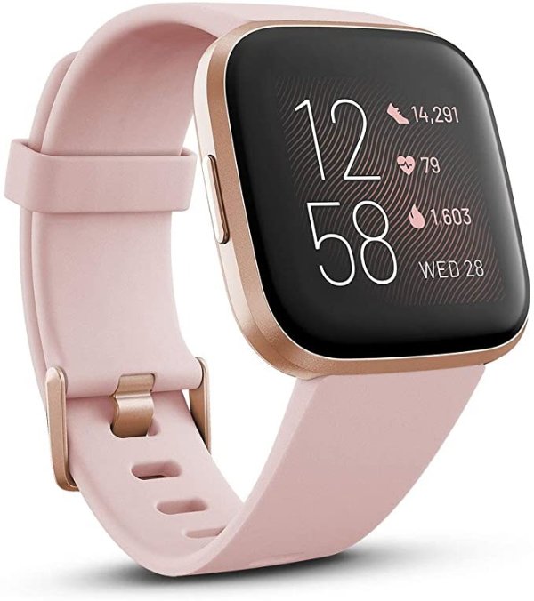 Versa 2 Health and Fitness Watch with Heart Rate, Sleep and Swim Tracking - Petal/Copper Rose Pink