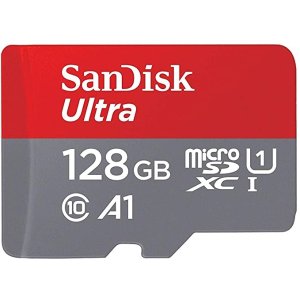 SanDiskUltra 128GB Micro SDXC UHS-I Card with Adapter - 100MB/s U1 A1 - SDSQUAR-128G-GN6MA, Black