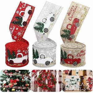 白菜价：Kesote 圣诞树 圣诞礼品 装饰彩带丝带3卷装