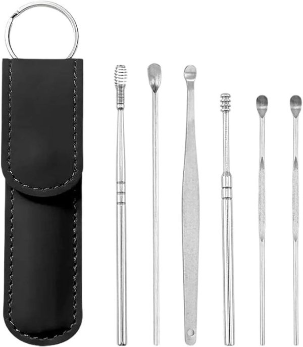 Curette De Cérumen Oreille Cuillère Scoop Kit Enfants Visuel Oreille Pick  Curette Lumineux Cérumen Décapant Pince à épiler