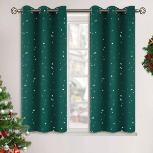 史低价：BGment 圣诞风遮光降噪窗帘 2片装+送窗帘绑绳