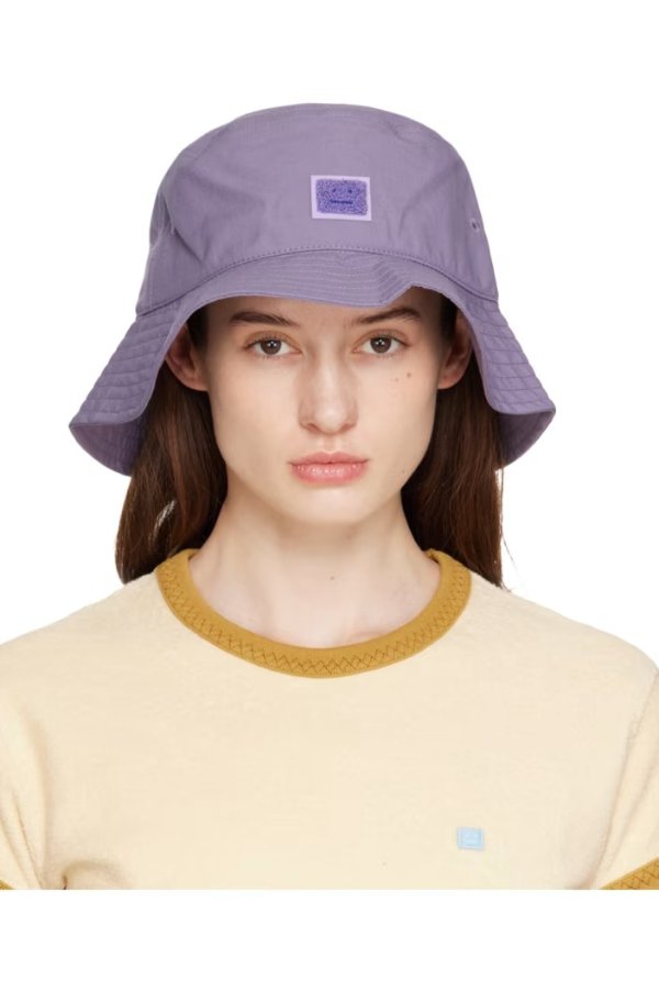 紫色 囧脸 渔夫帽