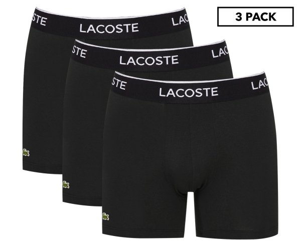 Men's Iconic Cotton Stretch Boxer Briefs 3-Pack - Black