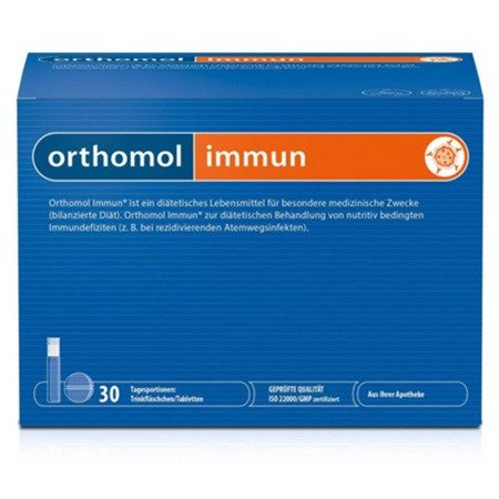 德国顶级 奥适宝Orthomol Immun成年人增强免疫系统营养瓶+含片（30支装）