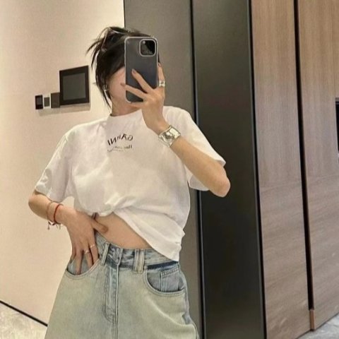 Ganni字母LOGO短袖