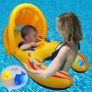 Ycocobuy 宝宝＋妈妈亲子遮阳游泳圈，6-36个月使用