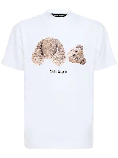 小熊印花纯棉平纹针织 T 恤