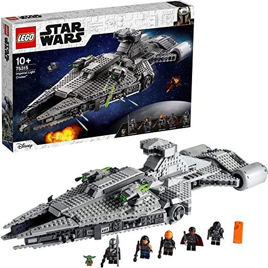 75315 Star Wars Imperial Light Cruiser Building Toy with The Child Baby Yoda Figure and Mandalorian Minifigure, Gift Idea for Kids