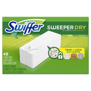 史低价：Swiffer Sweeper 拖把一次性替换干拖布 无香型 48片