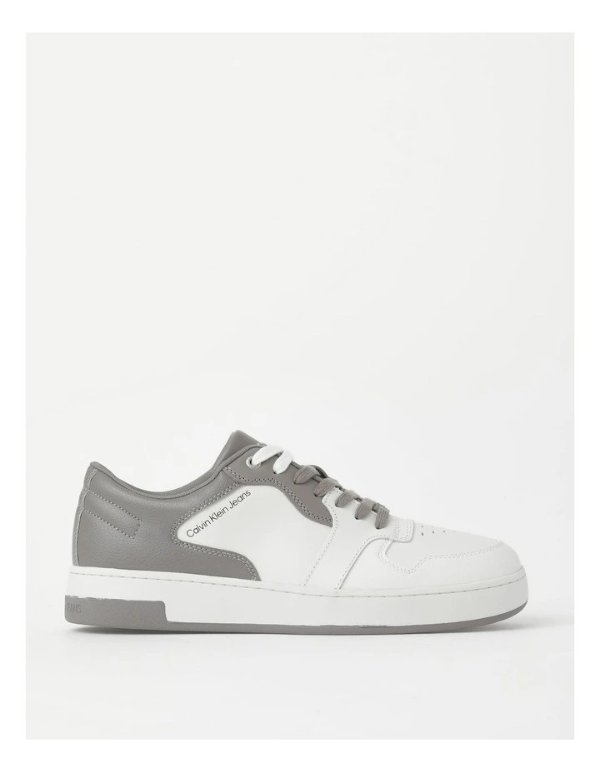 Faux Leather Cupsole Sneaker in White