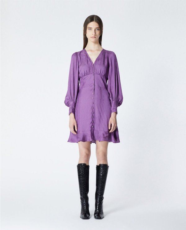 香芋紫连衣裙