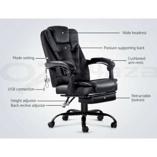Massage Office Chair PU Leather Recliner Computer Gaming Chairs Seating