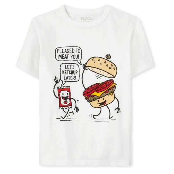 男童 汉堡印花T恤