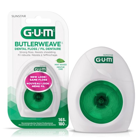 🥬白菜价🥬：GUM ButlerWeave 便携式薄荷打蜡牙线 165米