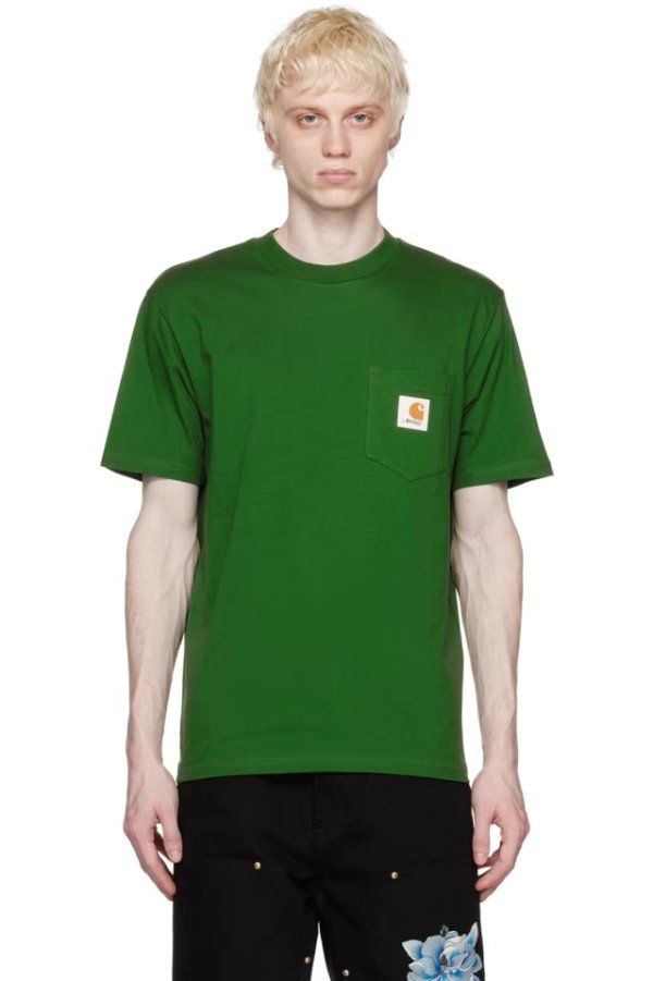 绿色 Carhartt WIP合作款T恤
