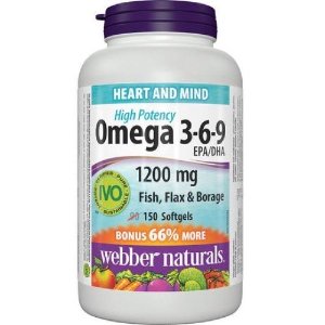 Webber Naturals Omega 3-6-9 复合鱼油软胶囊