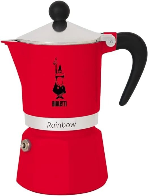 RAINBOW 浓缩咖啡壶 3杯 红色
