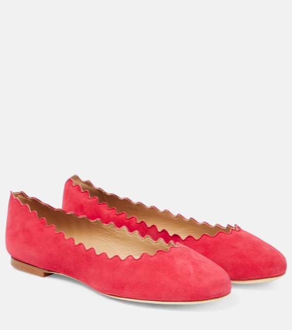 红色 波浪芭蕾鞋