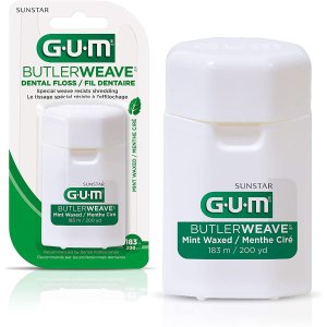 史低价：GUM 便携式薄荷蜡状牙线 时刻保持口腔清洁 口气清新