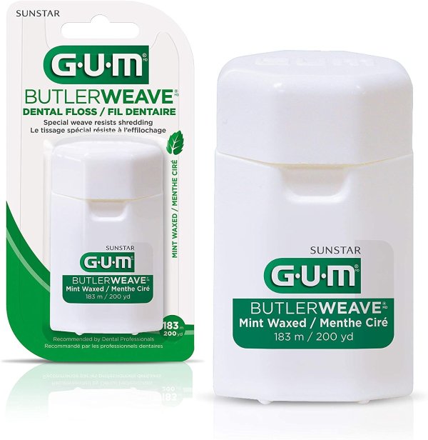 GUM 便携式薄荷蜡状牙线 时刻保持口腔清洁 口气清新