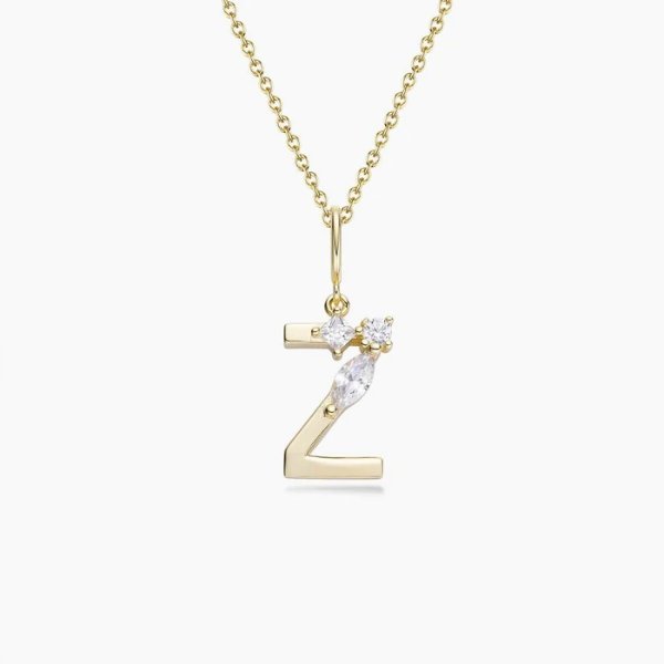 字母钻石项链Z