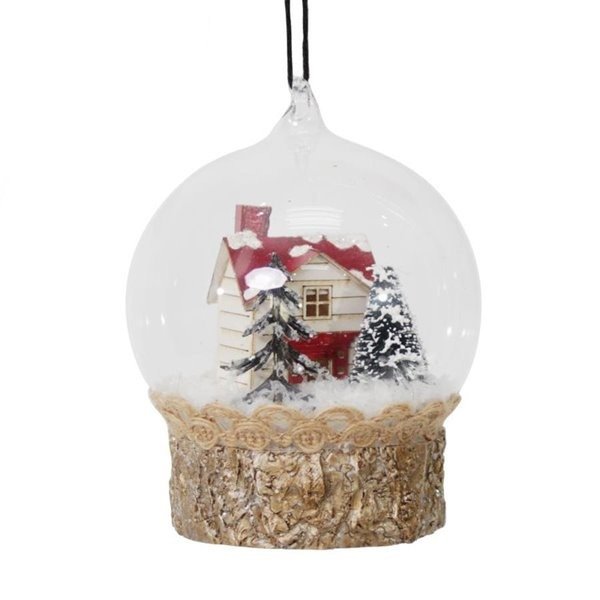 水晶球里的小木屋 圣诞树挂件