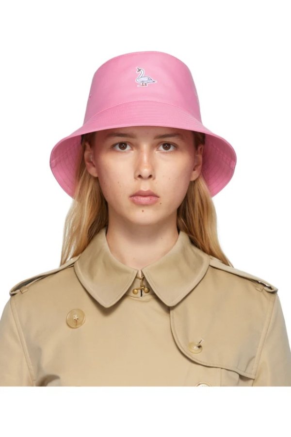 粉色天鹅渔夫帽