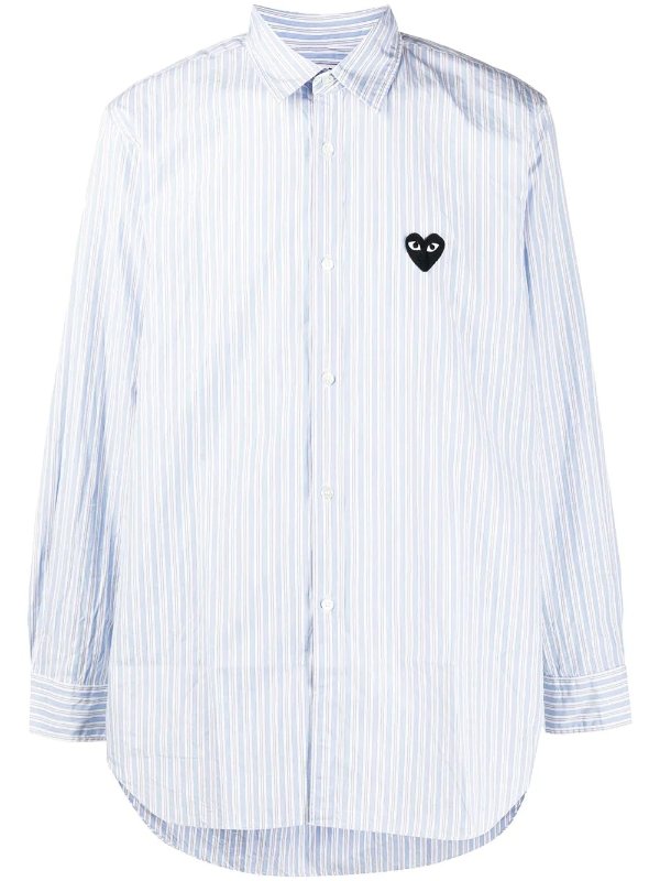 striped heart-logo 衬衫