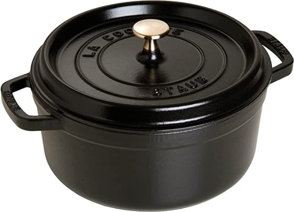 黑色圆形铸铁锅 28 cm, 6,7 L