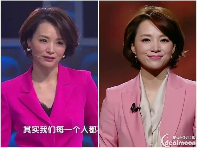 女神董卿的穿衣经在这里    人人都有的黑色西装小外套(左),董卿驾驭