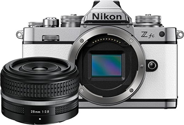 Z fc Mirrorless Camera (White) + Nikkor Z 28mm f/2.8 (SE) Compact,ZFC091YA