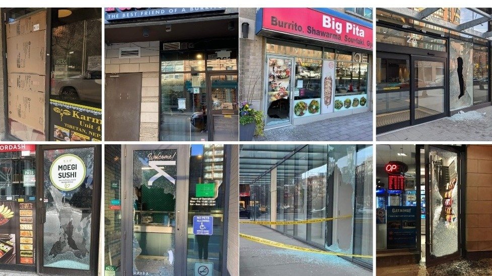 多伦多也开始“0元购”了！St. Lawrence地区陆续出现店铺被砸窗、破门事件！事发几个星期，警方仅逮捕1名流浪汉！