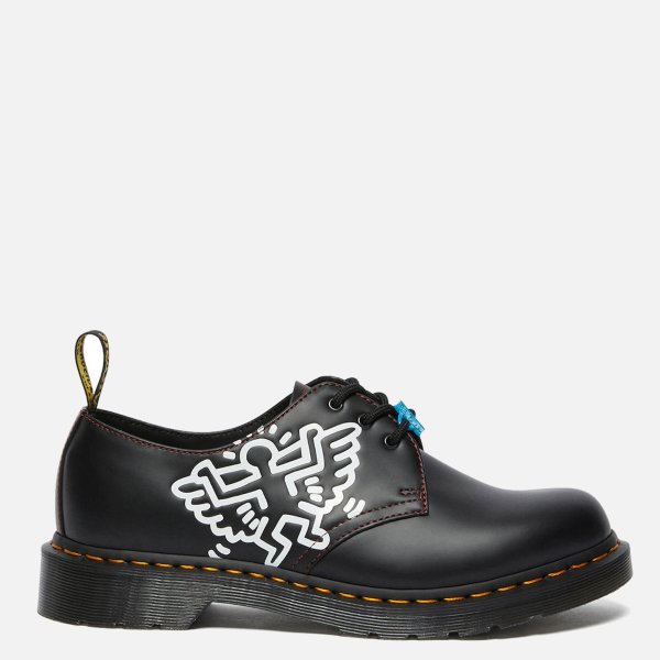 X Keith Haring 1461 黑色皮鞋