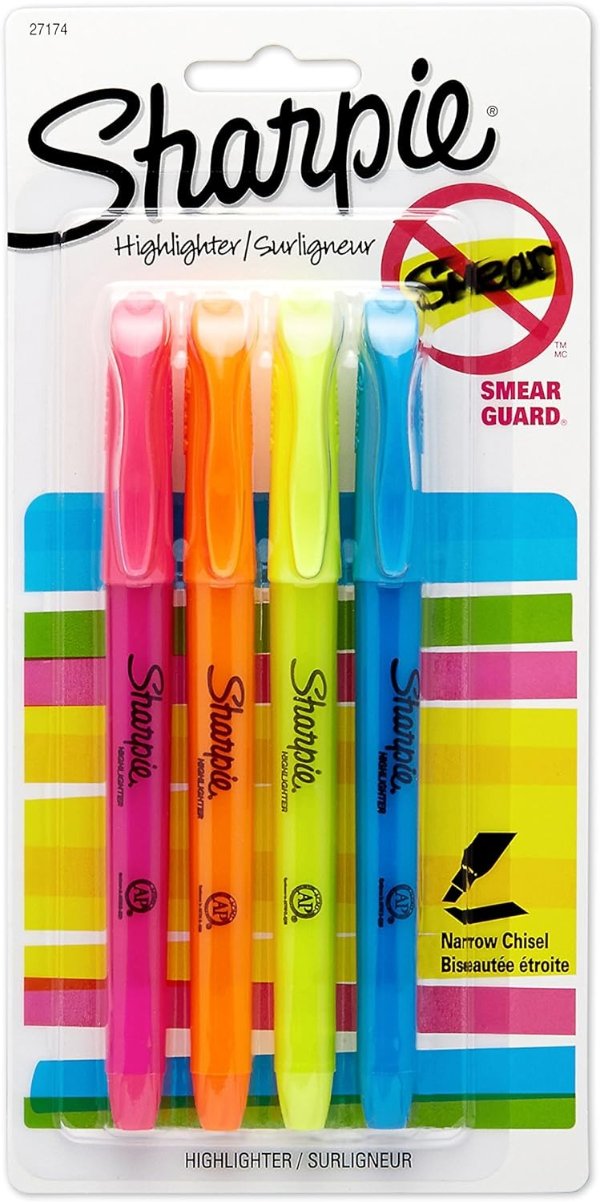 Sharpie Pocket Style 荧光记号笔4支装