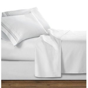 Clara Clark Premier 1800系列白色床上用品4件套 - Queen 尺寸