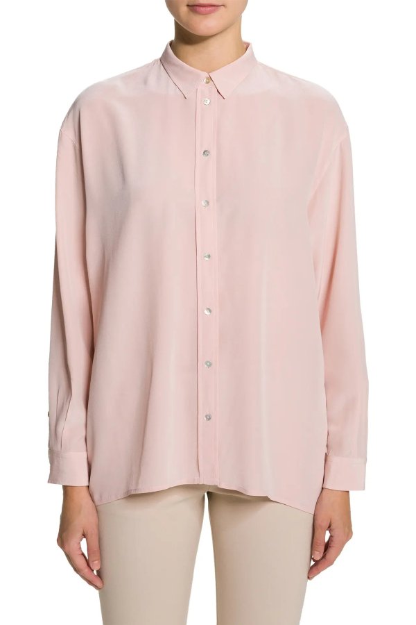 粉色雪纺衬衫