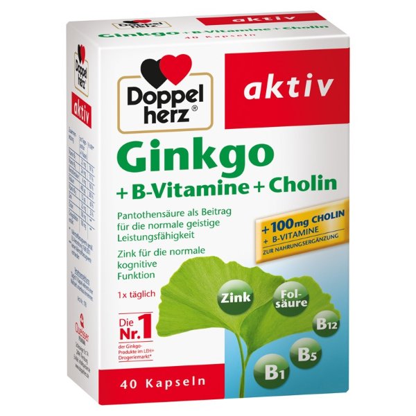 银杏叶精华胶囊 40粒 Ginkgo + B vitamins + choline 