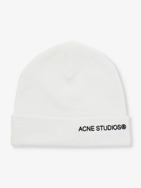 Brand-embroidered folded-brim wool-knit beanie