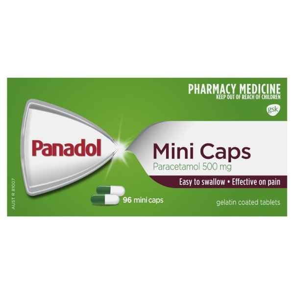 Mini Caps for Pain Relief Paracetamol 500mg 96