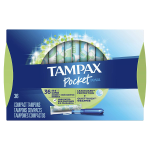 TAMPAX Pocket Pearl 珍珠卫生棉条36条  清爽清新灵活自由