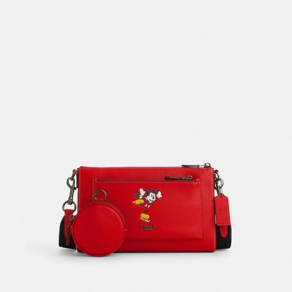 Disney X Coach Holden 斜挎包带滑冰米奇老鼠