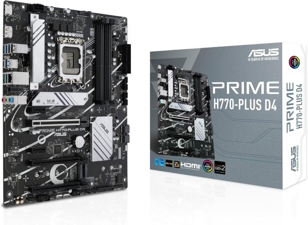 Prime H770-PLUS D4 Intel® LGA 1700 ATX主板 PCIe 5.0, 3xPCIe 4.0 M.2,DDR4,2.5Gb LAN,DP, HDMI,USB 3.2 Gen 2 Type-C,Thunderbolt™ (USB4®)