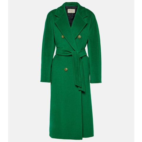 绿色 Madame 101801 羊毛混羊绒大衣 