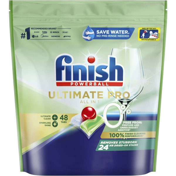 Finish Ultimate Pro 0% 洗碗机凝珠 48 pack 