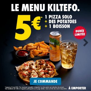 含单人份披萨➕薯角➕饮品Domino's Pizza 达美乐披萨 超值€5套餐上线！又不用做饭啦~