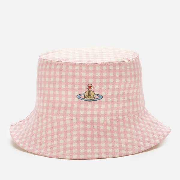 粉色格子渔夫帽