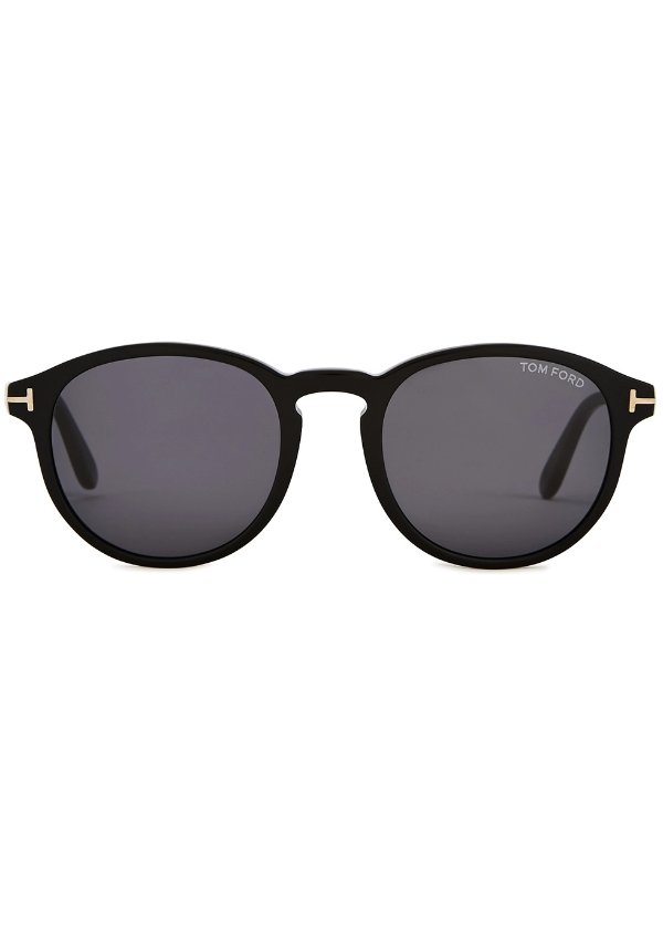 Dante black round-frame sunglasses