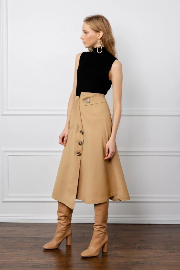 Sahara Tan Midi Skirt