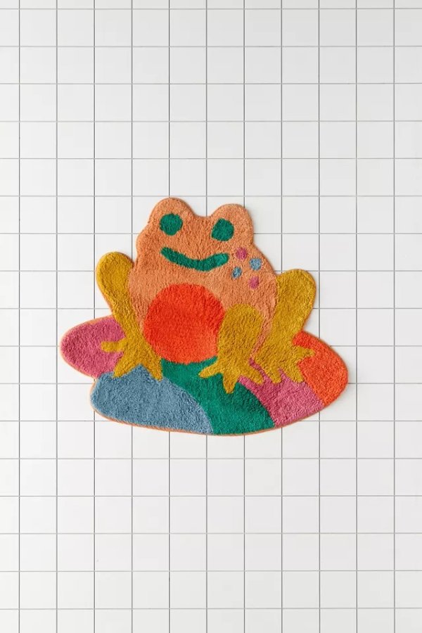 彩色青蛙造型浴室地垫